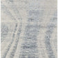 Ivory Gray and Blue Abstract Hand Knotted Worn Faded Area Rug | 9' x 13' with a distressed finish