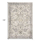 Ivory And Gray Floral Medallion Distressed Area Rug | 9' x 13'. Soft floral pattern with a distressed finish.