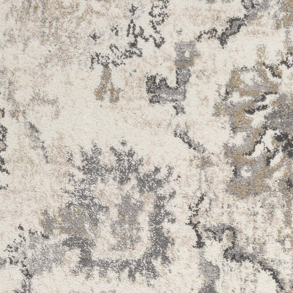 Ivory And Gray Floral Medallion Distressed Area Rug | 9' x 13' in soft pattern with rich details and timeless character.