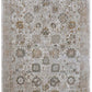 Ivory Gray And Gold Floral Area Rug With Fringe Area Rug | 9' x 13' showcasing a soft pattern and rich detail.