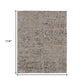 Ivory And Gray Wool Abstract Hand Knotted Area Rug | 9' x 13'. Dimensions: 114" x 162".