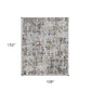 Ivory Green and Blue Abstract Power Loom Area Rug | 9' x 13' dimensions 108'' x 152'' with abstract design