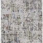 Ivory Green and Blue Abstract Power Loom Area Rug | 9' x 13' with a contemporary design and vibrant color palette.