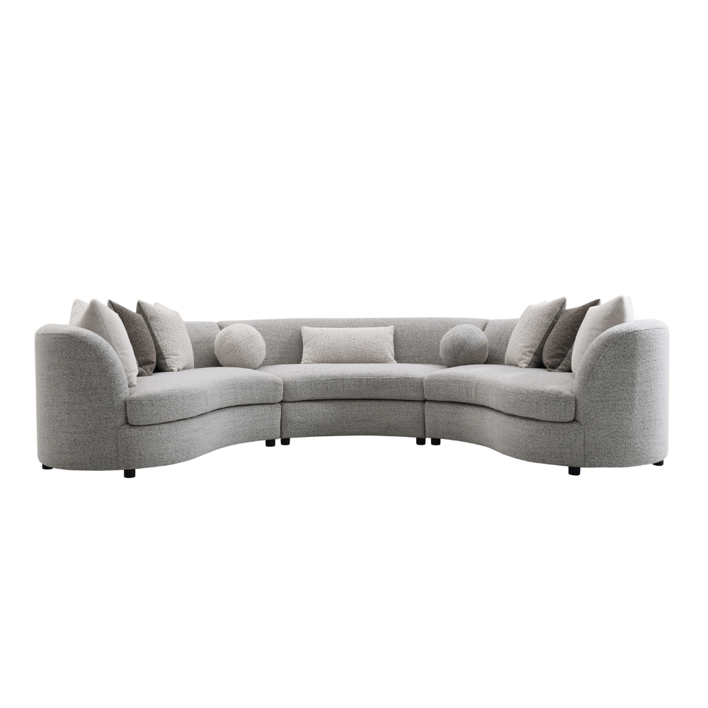 Ivria Gray Bouclé Sectional Sofa