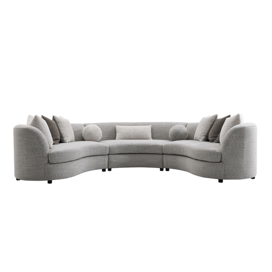 Ivria Gray Bouclé Sectional Sofa