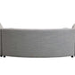 Ivria Gray Bouclé Sectional Sofa – Curved Modular Sofa with 9 Pillows (Modern Statement) in a sleek gray upholstery.