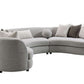 Ivria Gray Bouclé Sectional Sofa – Curved Modular Sofa with 9 Pillows (Modern Statement) featuring soft texture and sculptural curves.
