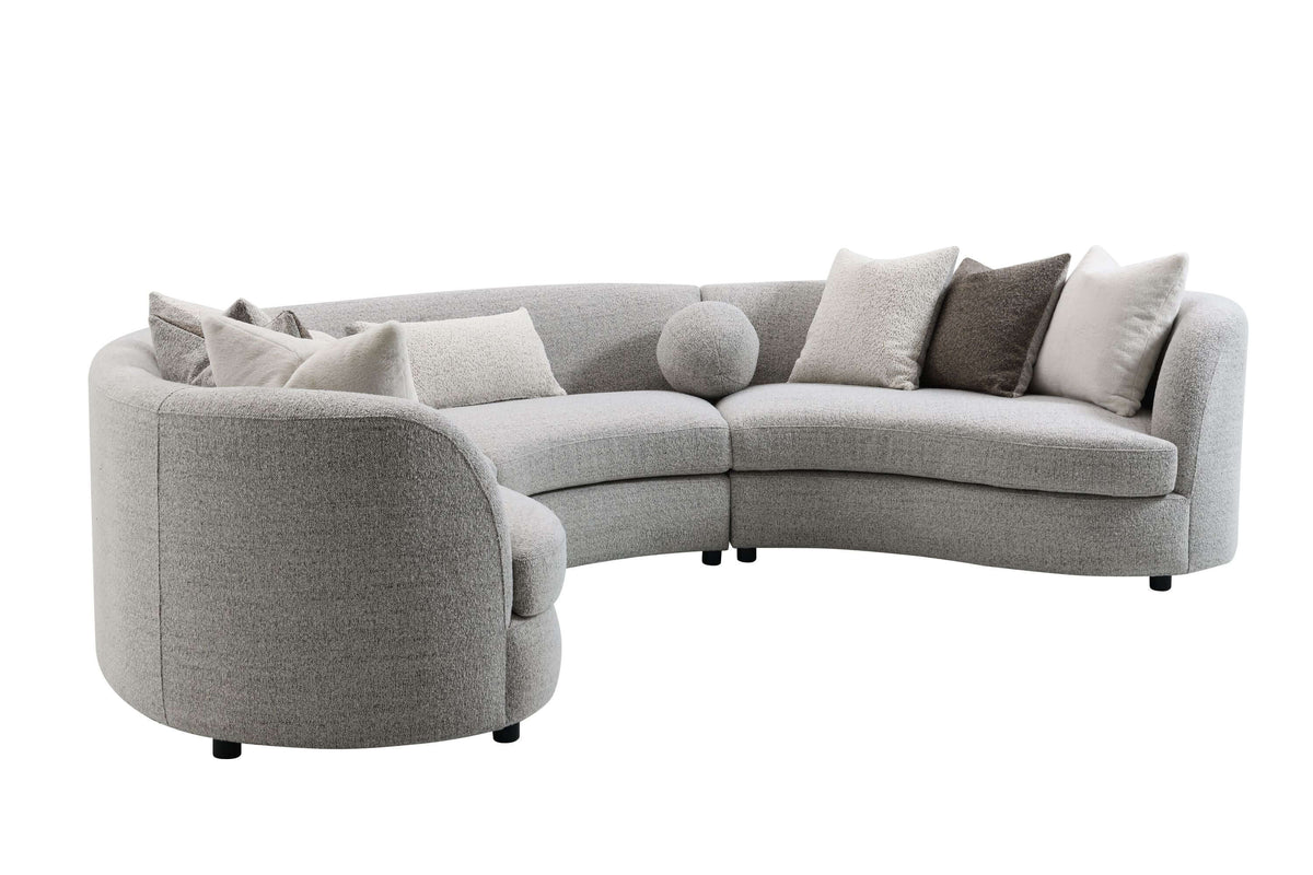 Ivria Gray Bouclé Sectional Sofa