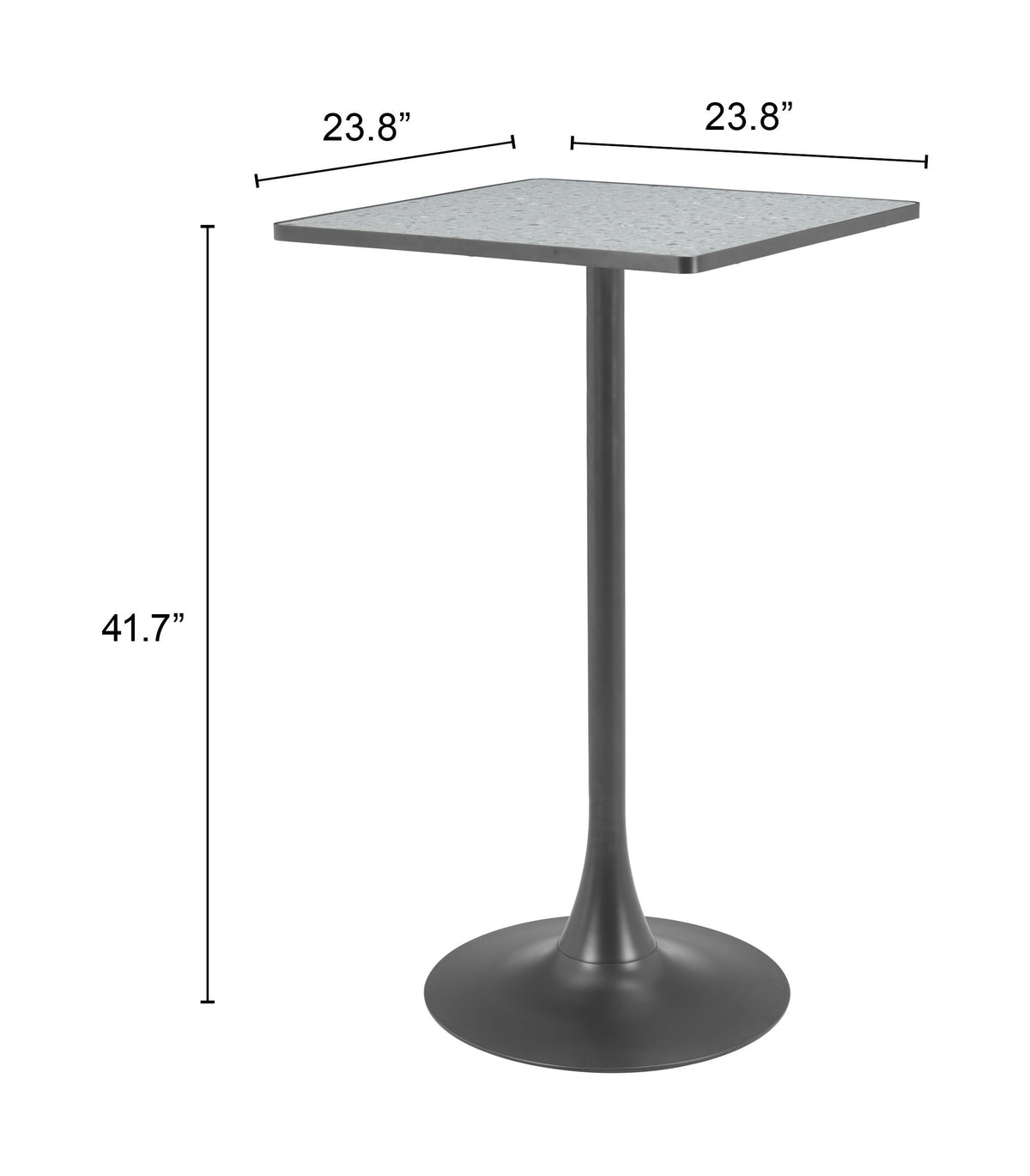 Spot Bar Table in Gray & Black