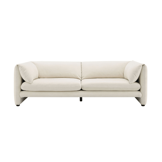 Jaeda Beige Sofa – 89” Modern Linen Sofa (Minimalist 2–3 Seat Couch) in a soft neutral tone.