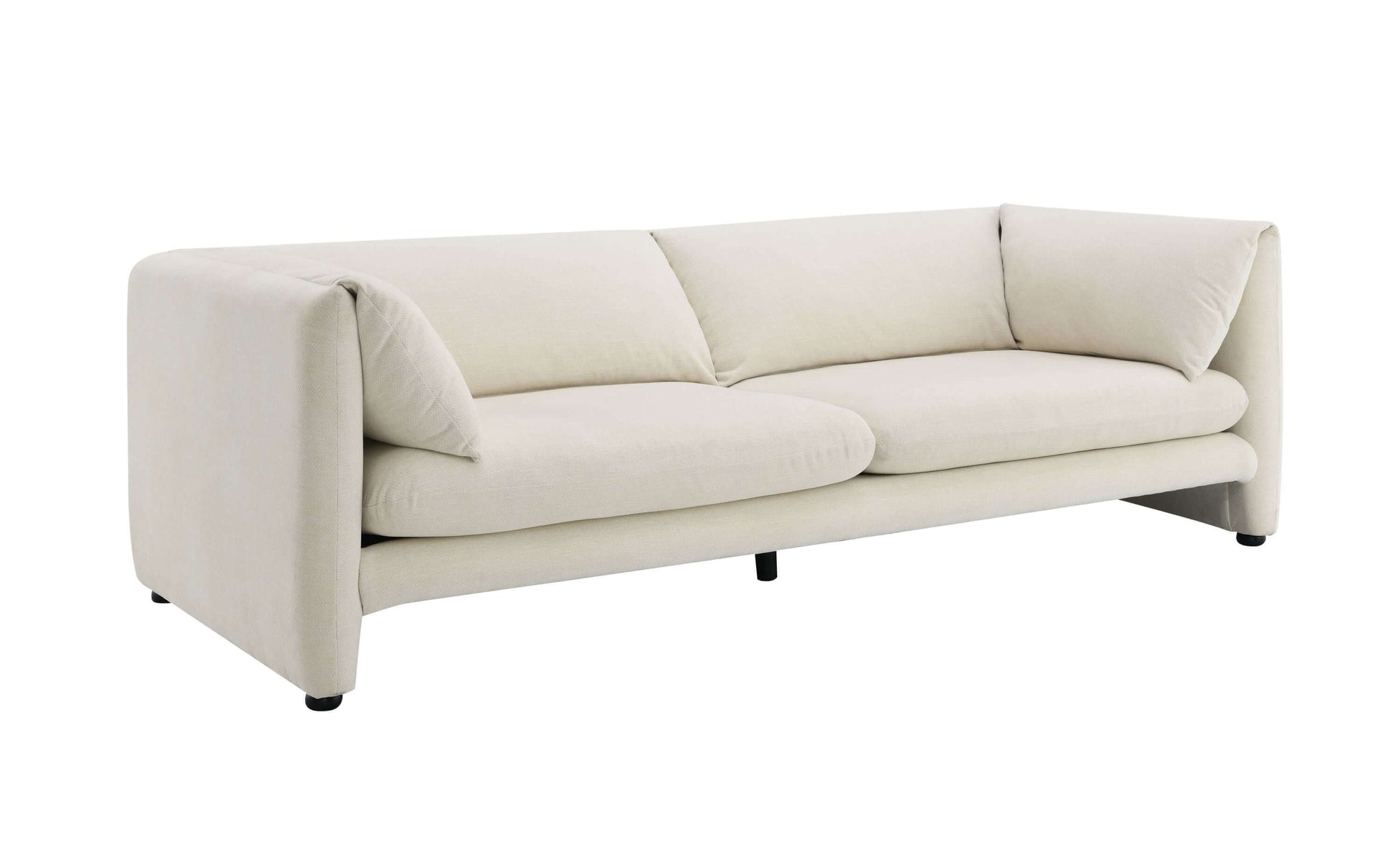 Jaeda Beige Sofa – 89” Modern Linen Sofa (Minimalist 2–3 Seat Couch) with soft linen upholstery and clean lines.