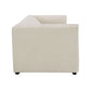 Jaeda Beige Sofa – 89” Modern Linen Sofa (Minimalist 2–3 Seat Couch) side view, showcasing its clean lines and soft linen upholstery.