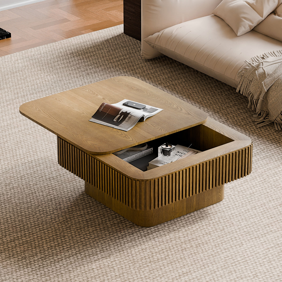 Jasper Brown Solid Wood & MDF Coffee Table – 31.5" Square Coffee Table – view 2