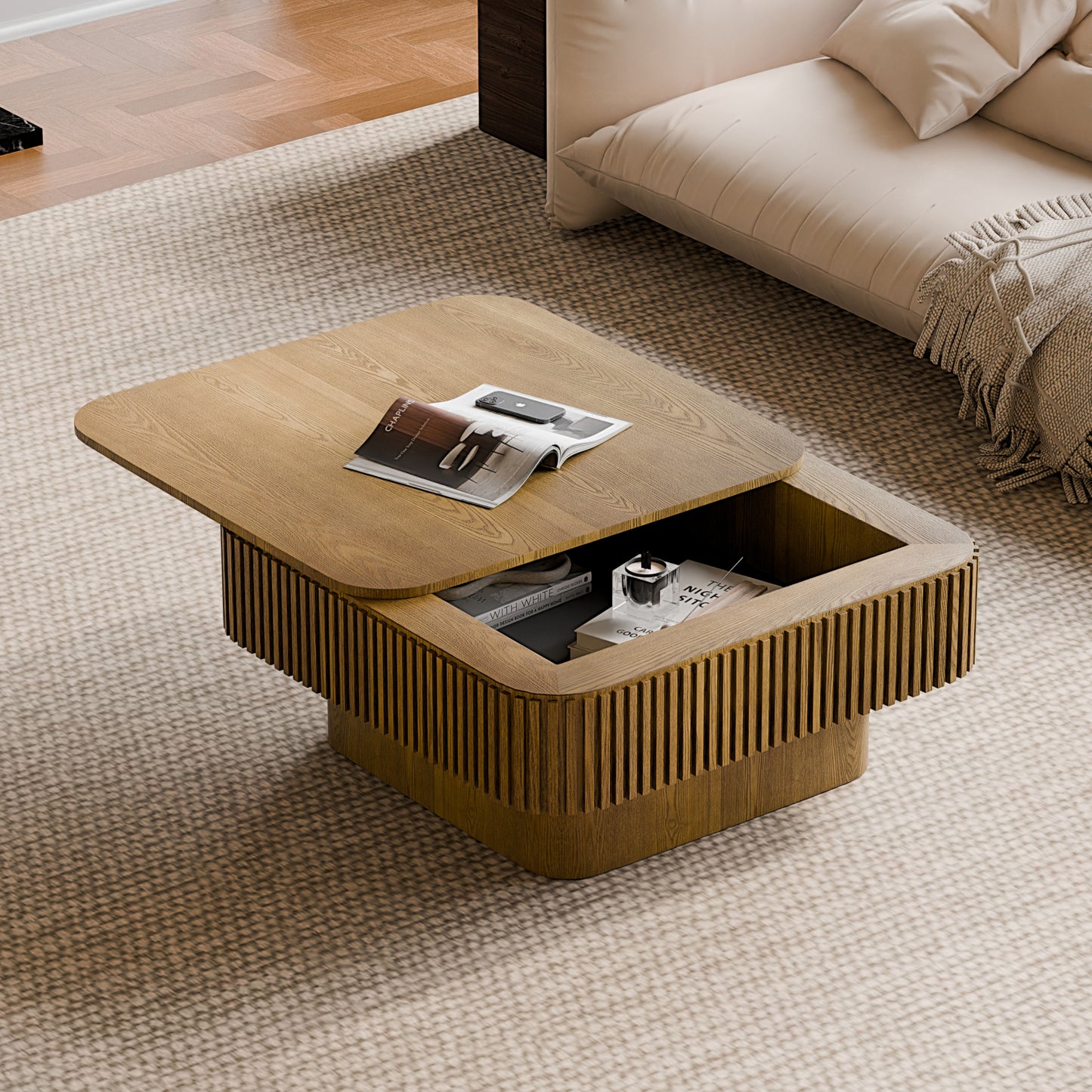 Jasper Brown Solid Wood & MDF Coffee Table – 31.5" Square Coffee Table – view 2