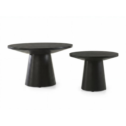Jasper Ebony Solid Wood & MDF End Table – 29" Round End Table