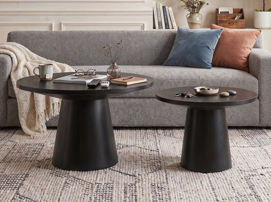 Jasper Ebony Solid Wood & MDF End Table – 29" Round End Table – view 2