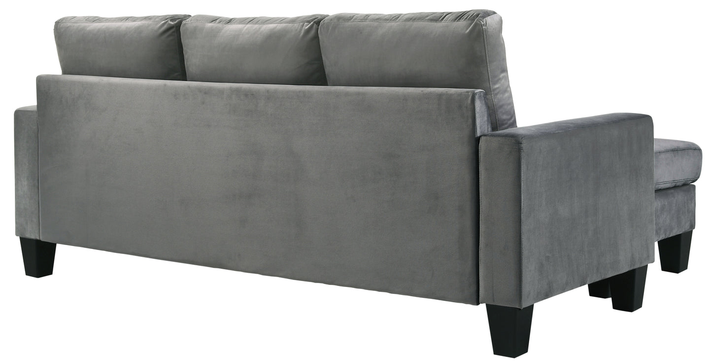 Jessica Gray Velvet Sofa – 77" Sofa – view 4
