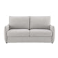 Jinn Beige Chenille Sleeper Sofa – 81” Convertible Sofa Bed with Memory Foam in a light gray fabric.