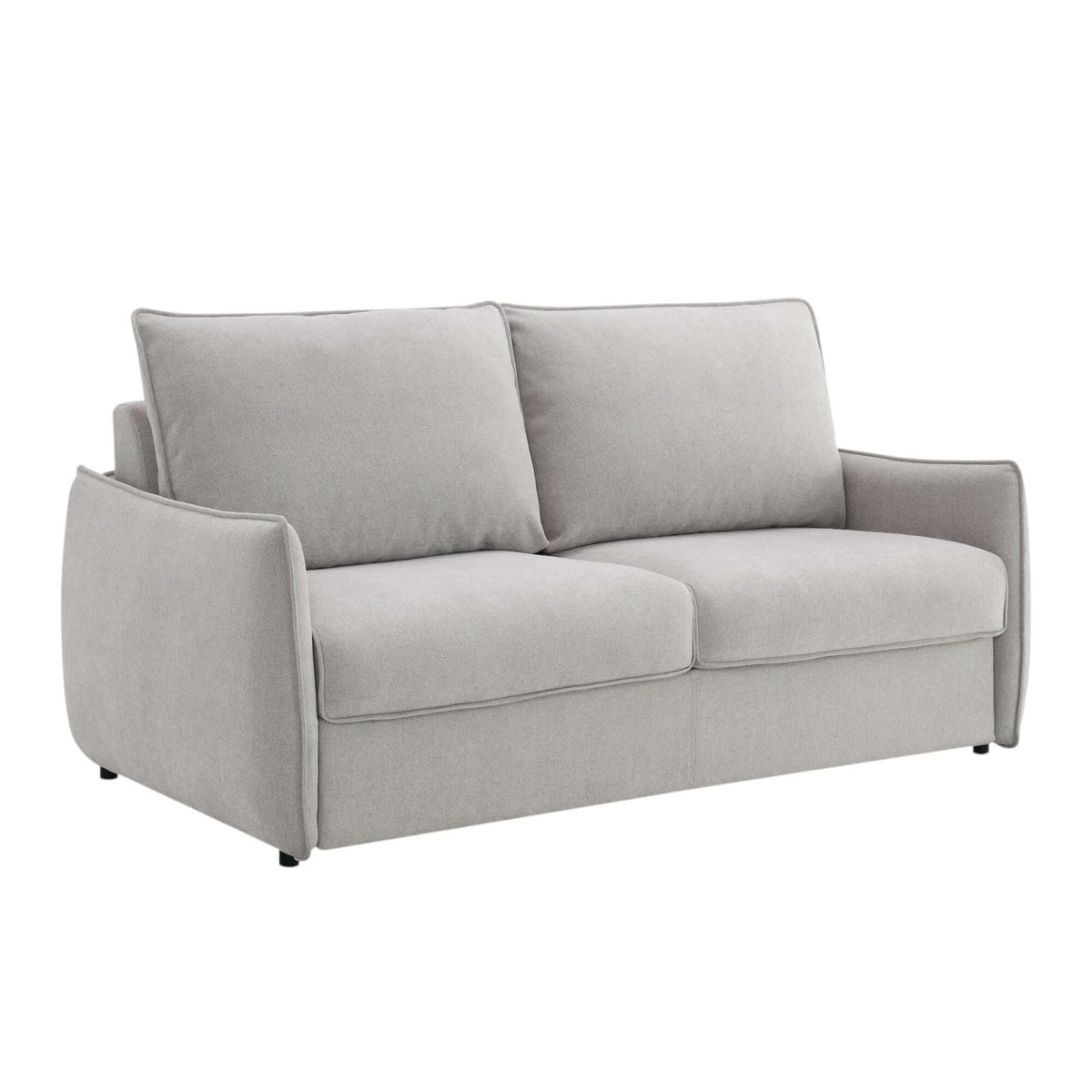 Jinn Beige Chenille Sleeper Sofa – 81” Convertible Sofa Bed with Memory Foam in soft chenille fabric with a modern design.