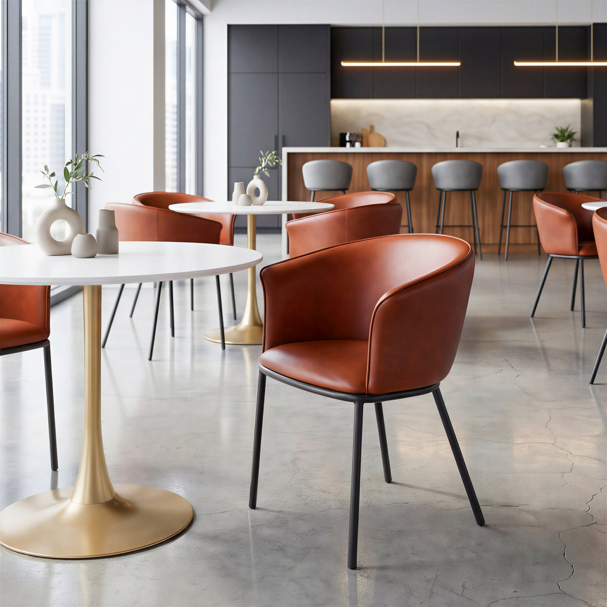 Garston Dining Chair in Brown