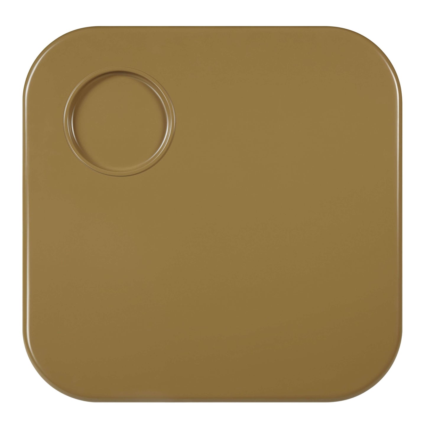 Joane Mustard High Gloss Coffee Table 35"W featuring a sleek high-gloss finish in warm yellowish-brown tone.