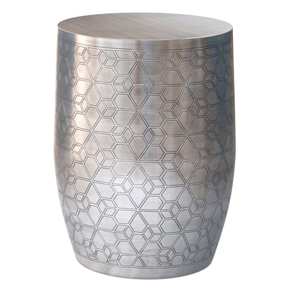 Johnsen Antique Silver Iron Accent Table – 15" Accent Table