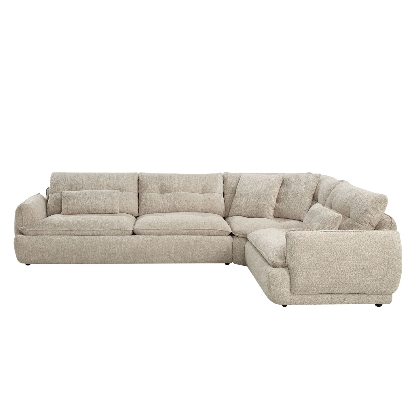 Jonina Beige Chenille Sectional Sofa – 104.5"W Sectional Sofa – view 5
