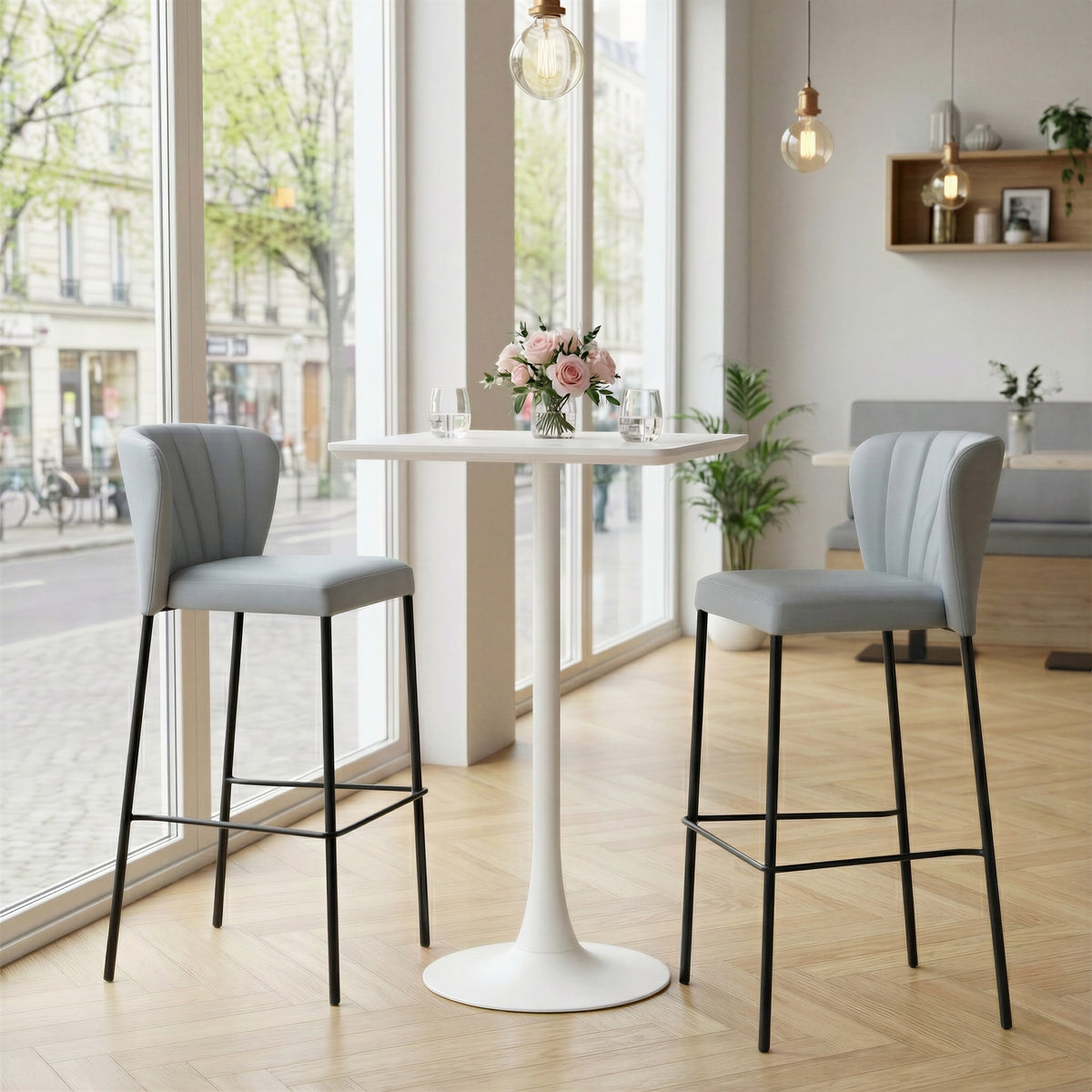 Linz Barstool (Set of 2) in Gray