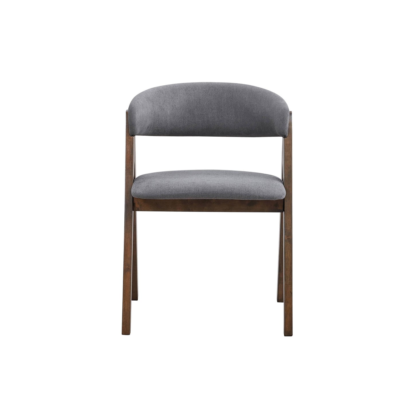 Keiki Gray Fabric & Walnut Finish Side Chair – Set of 2, Scandinavian Design – view 6