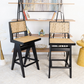 Keira Black Rattan Bar Stool – 18.1" Bar Stool – view 3