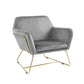 Keira Gray Velvet Accent Chair – 29.5" Accent Chair
