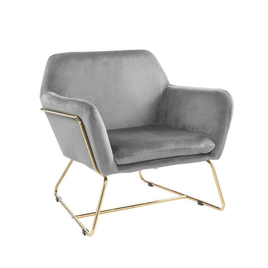 Keira Gray Velvet Accent Chair – 29.5" Accent Chair