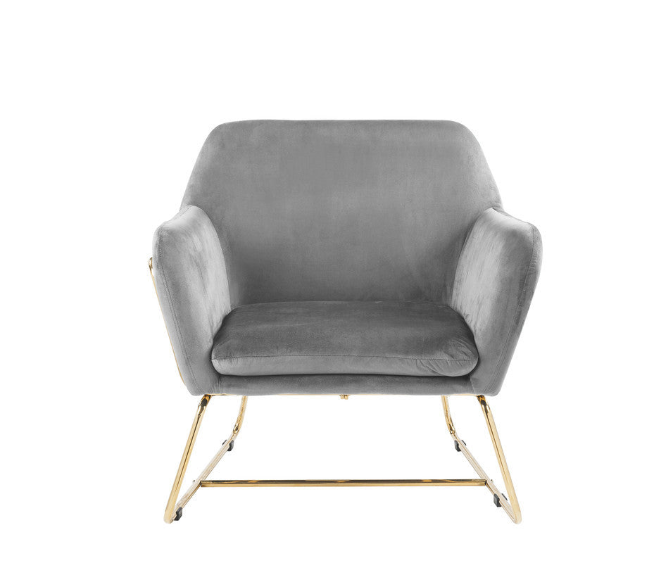Keira Gray Velvet Accent Chair – 29.5" Accent Chair – view 3