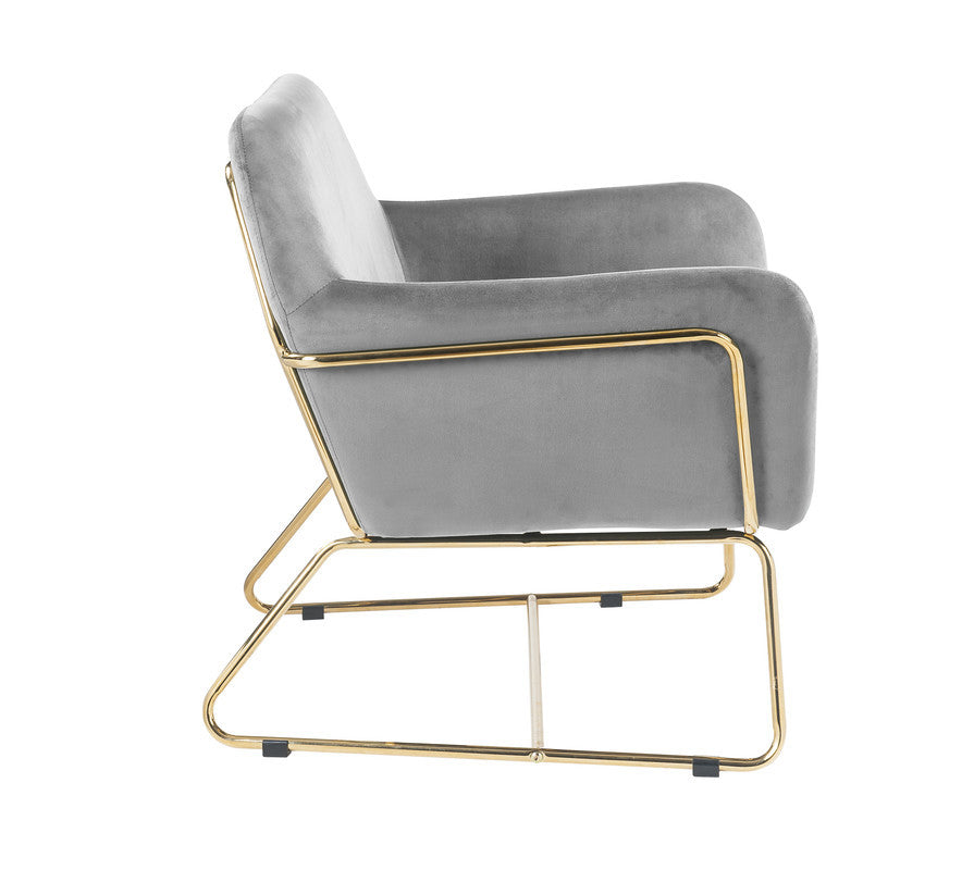 Keira Gray Velvet Accent Chair – 29.5" Accent Chair – view 4