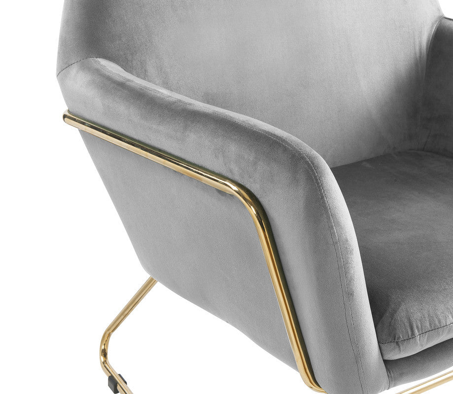 Keira Gray Velvet Accent Chair – 29.5" Accent Chair – view 5