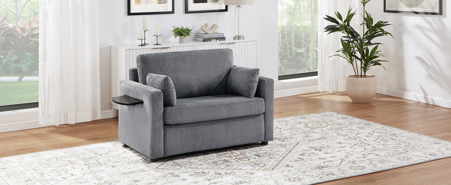 Kellan Corduroy Twin Sofa Bed – 47.2" Sleeper Loveseat with USB Ports – view 10