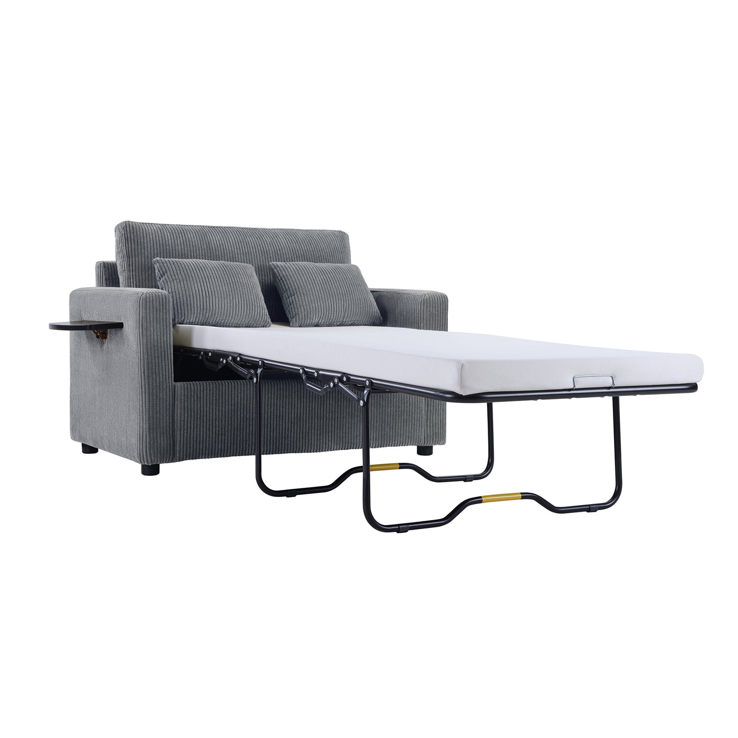Kellan Corduroy Twin Sofa Bed – 47.2" Sleeper Loveseat with USB Ports – view 20