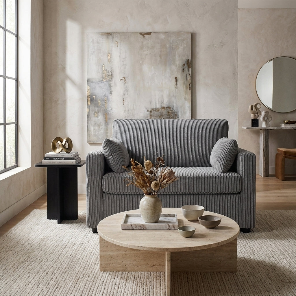 Kellan Corduroy Twin Sofa Bed – 47.2" Sleeper Loveseat with USB Ports – view 2