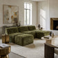 Kellan Faux Fur Modular Sofa – 81" Olive Green Sectional, 3 Chairs + 2 Ottomans – view 2