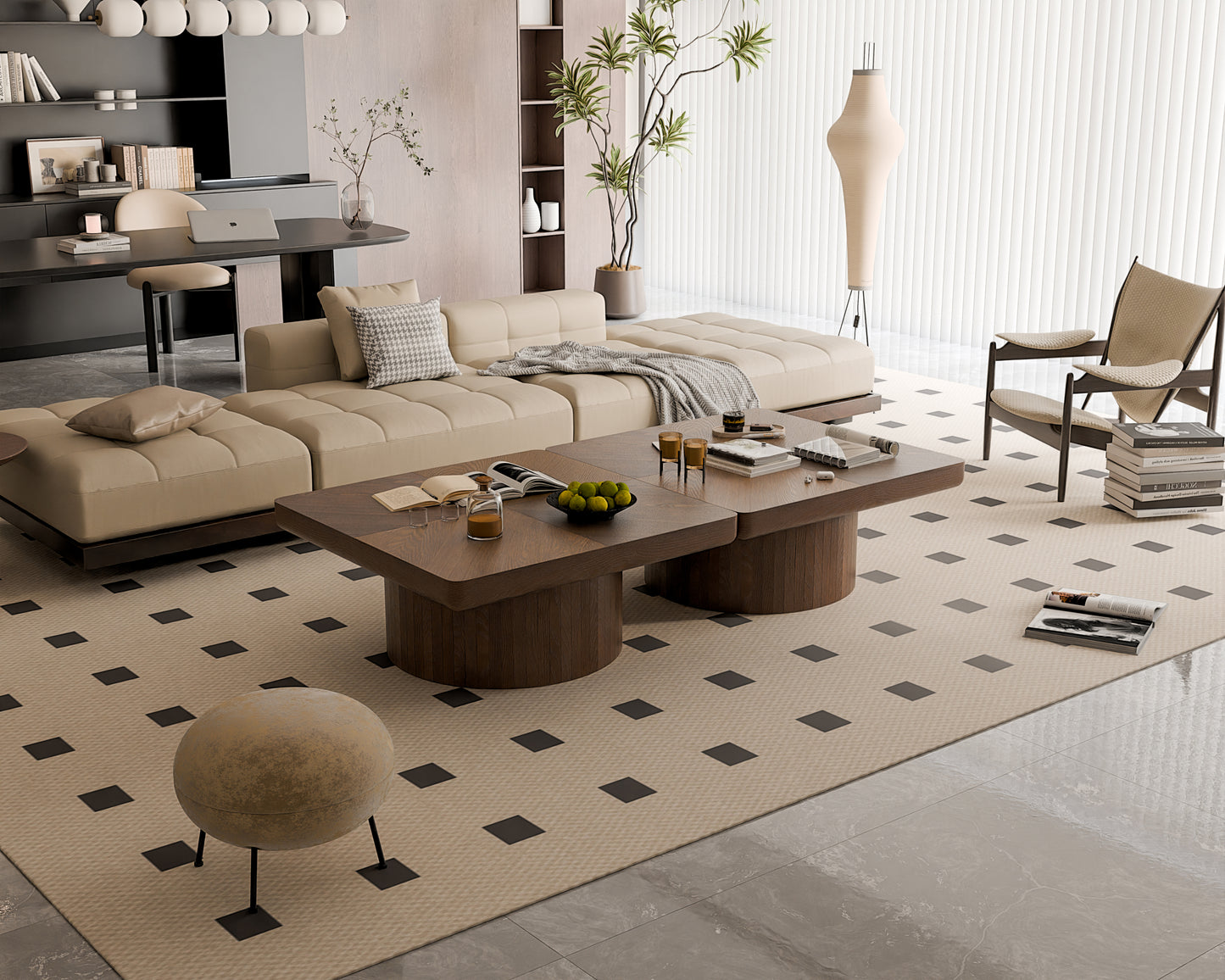 Kessler Walnut Solid Wood & MDF Coffee Table – 34.6" Square Coffee Table – view 8