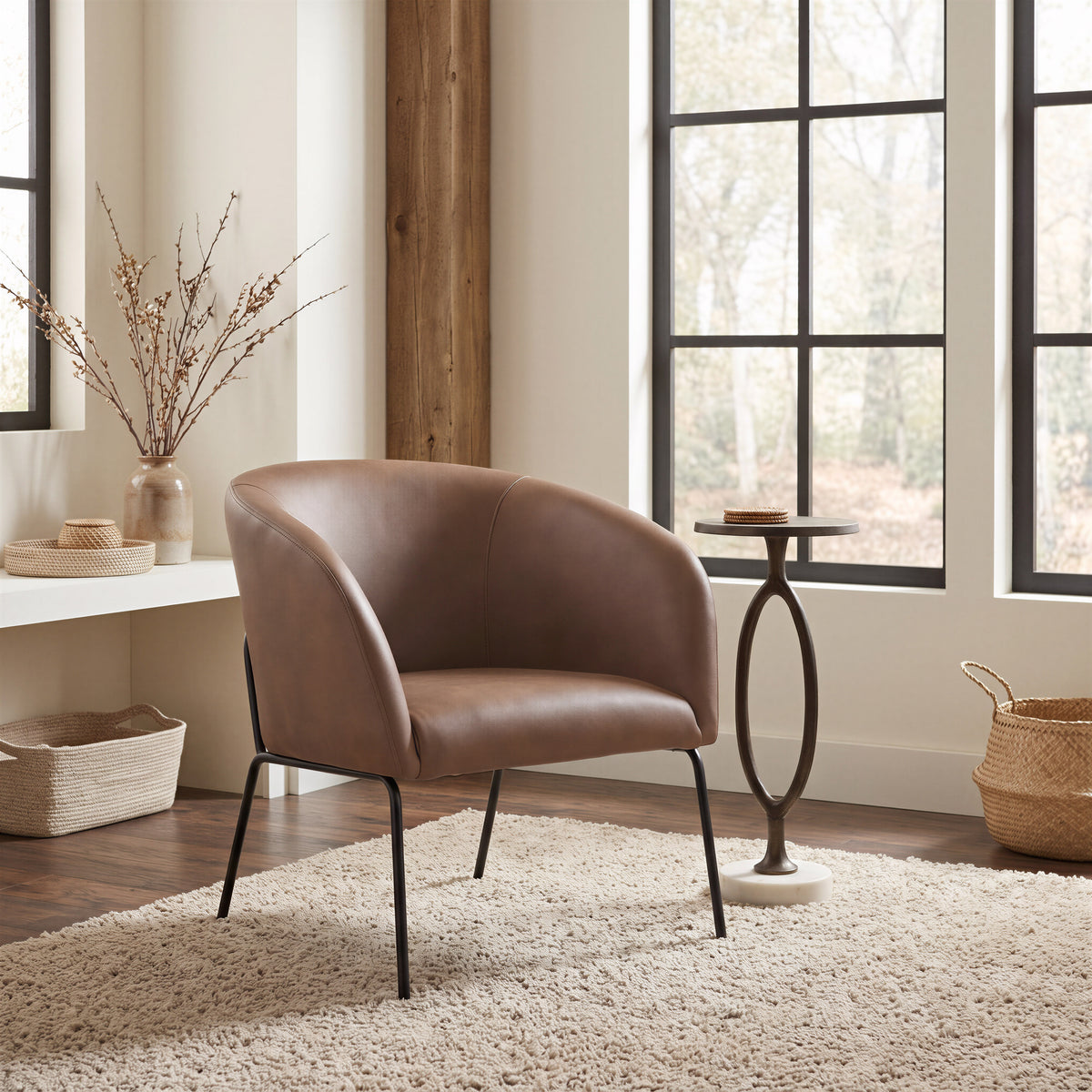 Quinten Vintage Brown Accent Chair