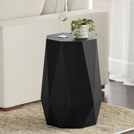Kurt Black Acacia Wood Accent Table – 15" Accent Table – view 2