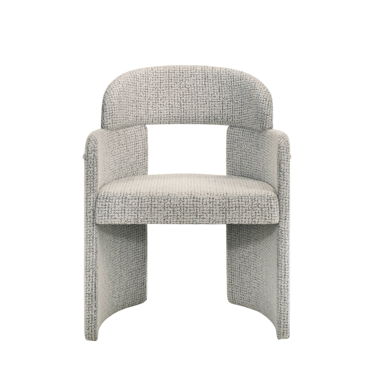Kyree Chenille & Walnut Arm Chair (Set of 2)