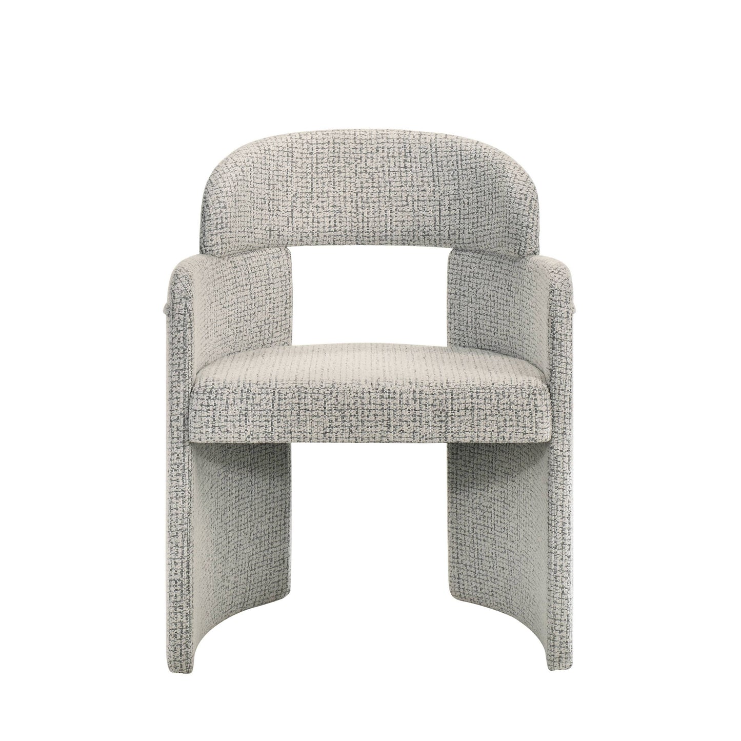 Kyree Chenille & Walnut Arm Chair (Set of 2)
