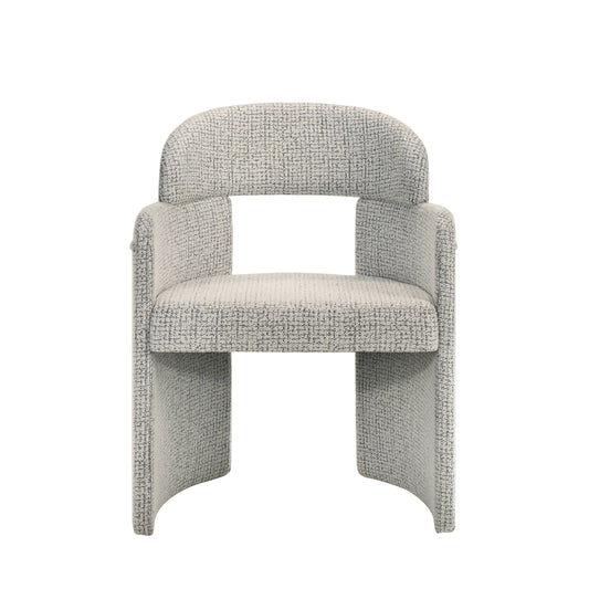 Kyree Chenille & Walnut Arm Chair (Set of 2)