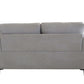 Back view of Kyrene Light Gray Linen Loveseat 61" showing its sleek design and modern legs.