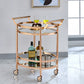 Lakelyn Clear Glass & Rose Gold Finish Serving Cart – 27" Rolling Serving Cart – view 4