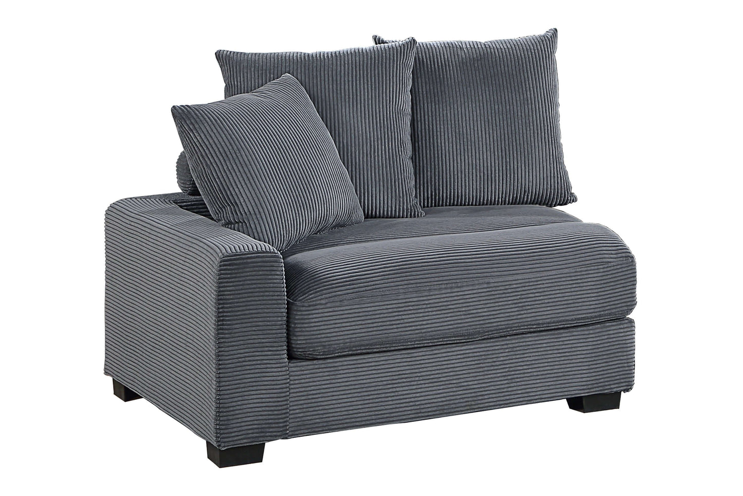 Lakelyn Dark Gray Corduroy Modular Sectional – 6-Piece LAF & RAF Sectional Set – view 11