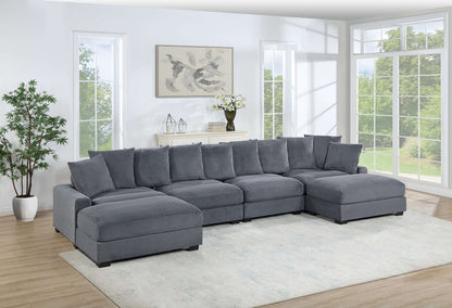 Lakelyn Dark Gray Corduroy Modular Sectional – 6-Piece LAF & RAF Sectional Set – view 3