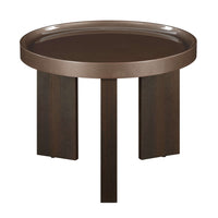 Lakita Round High Gloss & Smoked Oak Finish End Table 24